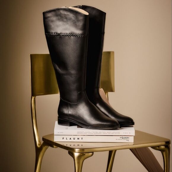 Jack Rogers Adaline Black Leather Riding Boots New! - Picture 2 of 14